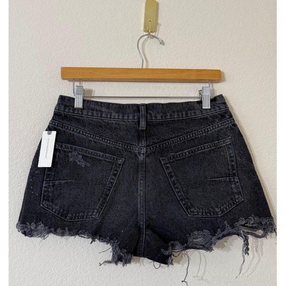 NWT Anthropologie Pilcro The Devon Rhinestone Distressed Denim Shorts Festival - Picture 4 of 9